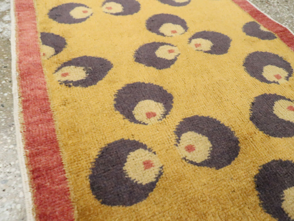 Vintage Turkish Art Deco Throw Rug, No.29549 - Gsblank