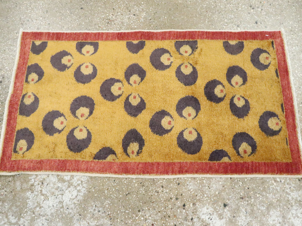 Vintage Turkish Art Deco Throw Rug, No.29549 - Gsblank