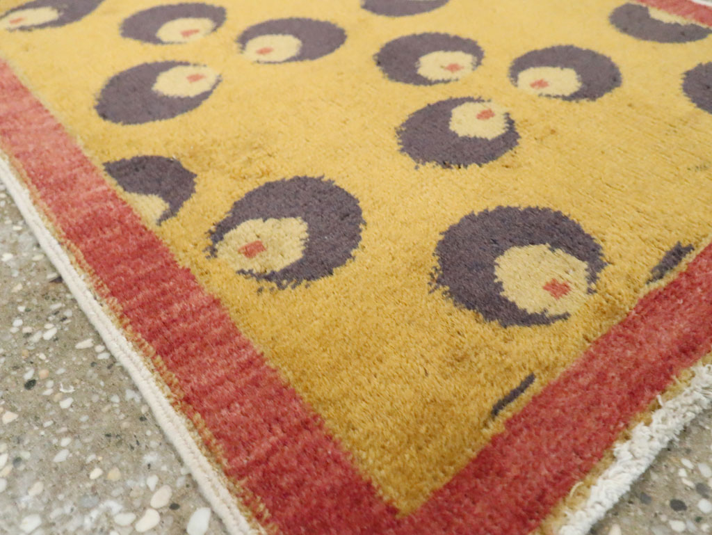 Vintage Turkish Art Deco Throw Rug, No.29549 - Gsblank