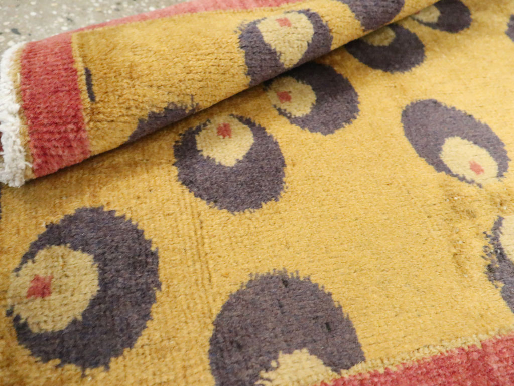 Vintage Turkish Art Deco Throw Rug, No.29549 - Gsblank