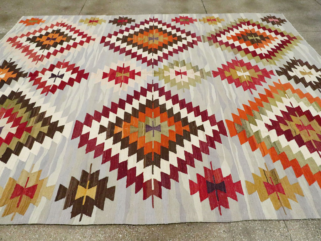Contemporary Turkish Flat-Weave Kilim, No.29571 - Gsblank