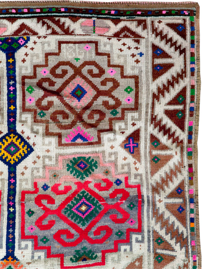 Vintage Turkish Anatolian Wide Gallery Runner, No.29578 - Gsblank