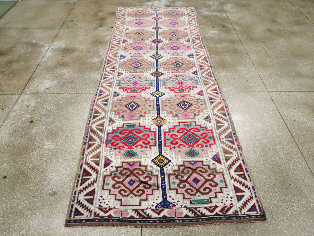 Vintage Turkish Anatolian Wide Gallery Runner, No.29578 - Gsblank