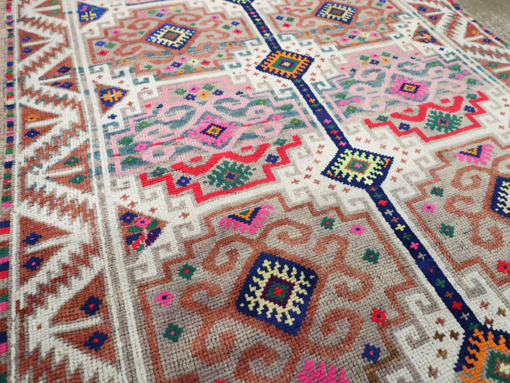 Vintage Turkish Anatolian Wide Gallery Runner, No.29578 - Gsblank