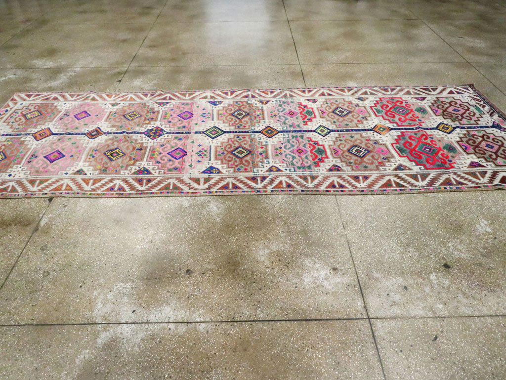 Vintage Turkish Anatolian Wide Gallery Runner, No.29578 - Gsblank