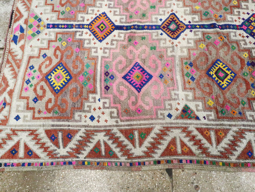 Vintage Turkish Anatolian Wide Gallery Runner, No.29578 - Gsblank