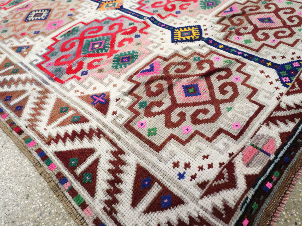 Vintage Turkish Anatolian Wide Gallery Runner, No.29578 - Gsblank