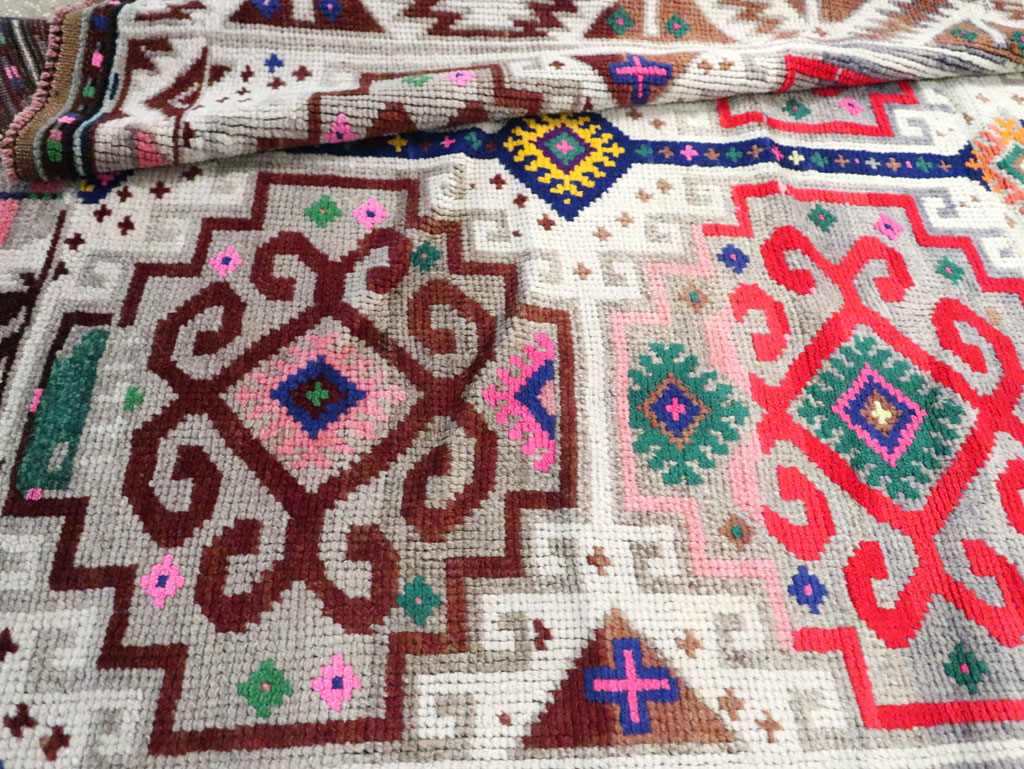 Vintage Turkish Anatolian Wide Gallery Runner, No.29578 - Gsblank