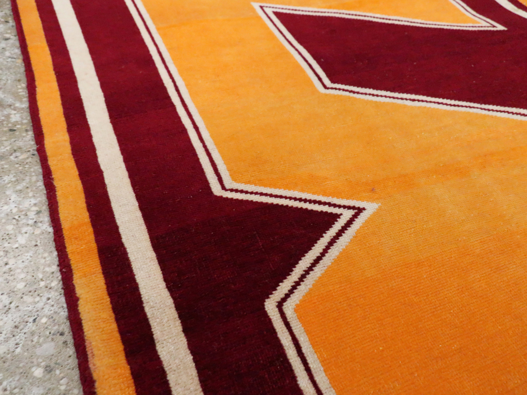 Vintage Persian Tabriz Throw Rug With Virginia Tech Logo (Pair: 2 of 2), No.29586 - Gsblank