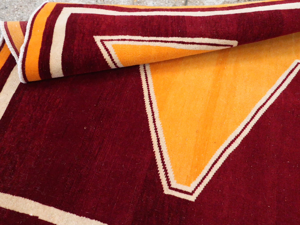 Vintage Persian Tabriz Throw Rug With Virginia Tech Logo (Pair: 2 of 2), No.29586 - Gsblank