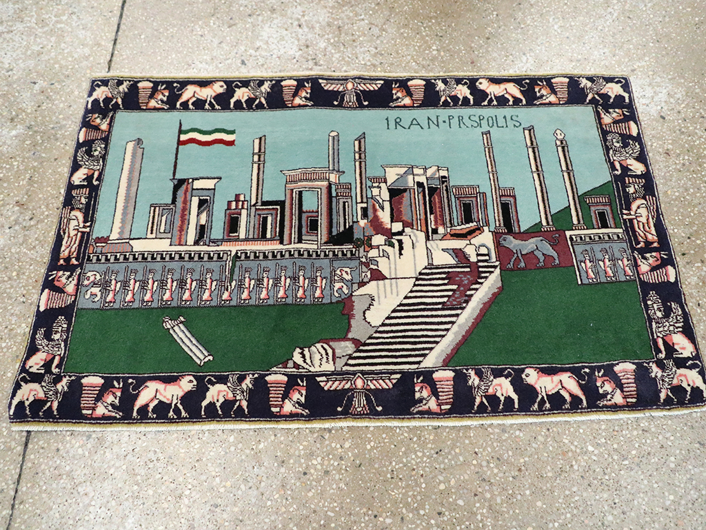 Modern Persian Tabriz Pictorial Rug (Pair: 2 of 2), No.29590 - Gsblank