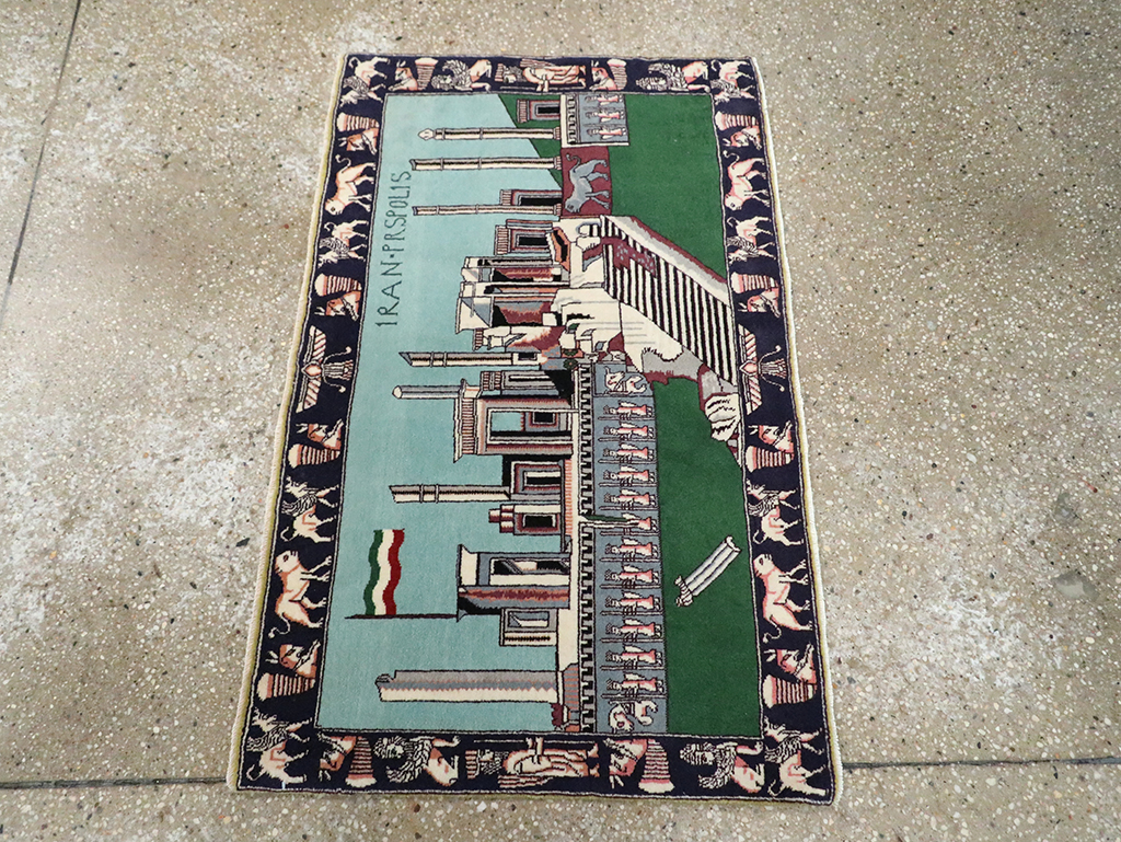 Modern Persian Tabriz Pictorial Rug (Pair: 2 of 2), No.29590 - Gsblank