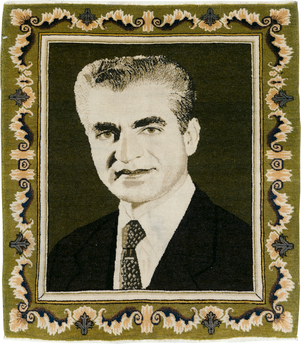 Vintage Persian Pictorial Tabriz Rug, No.29591 - Gsblank