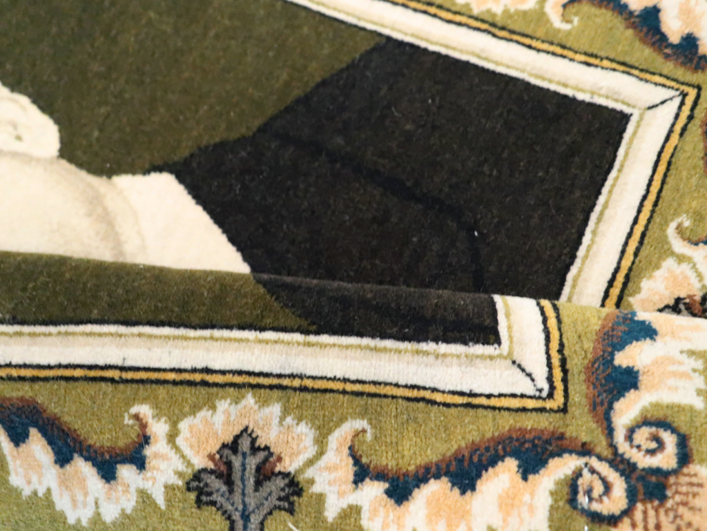 Vintage Persian Pictorial Tabriz Rug, No.29591 - Gsblank