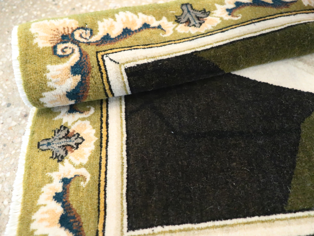 Vintage Persian Pictorial Tabriz Rug, No.29591 - Gsblank