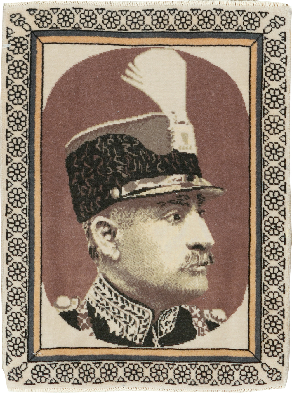 Vintage Persian Tabriz Pictorial Throw Rug, No.29592 - Gsblank