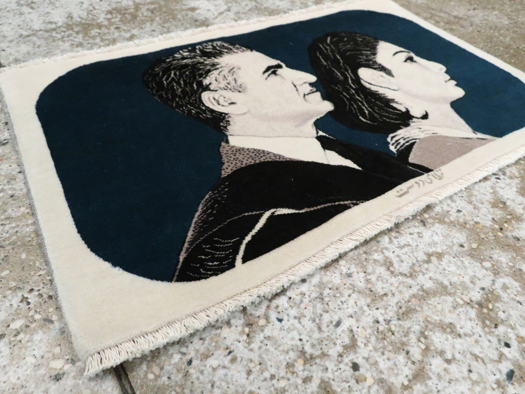 Vintage Persian Tabriz Pictorial Rug, No.29593 - Gsblank