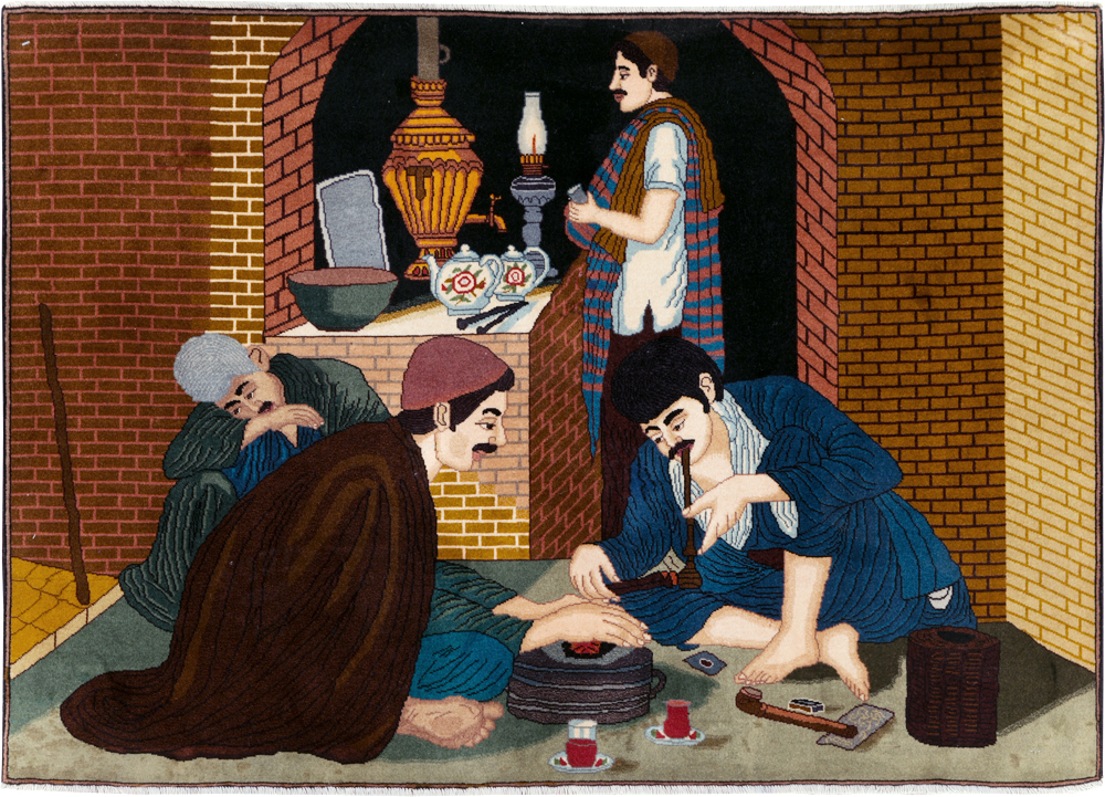 Vintage Pictorial Tabriz Rug, No.29594 - Gsblank