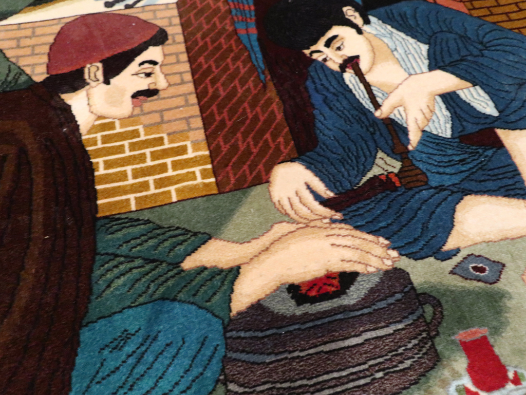 Vintage Pictorial Tabriz Rug, No.29594 - Gsblank