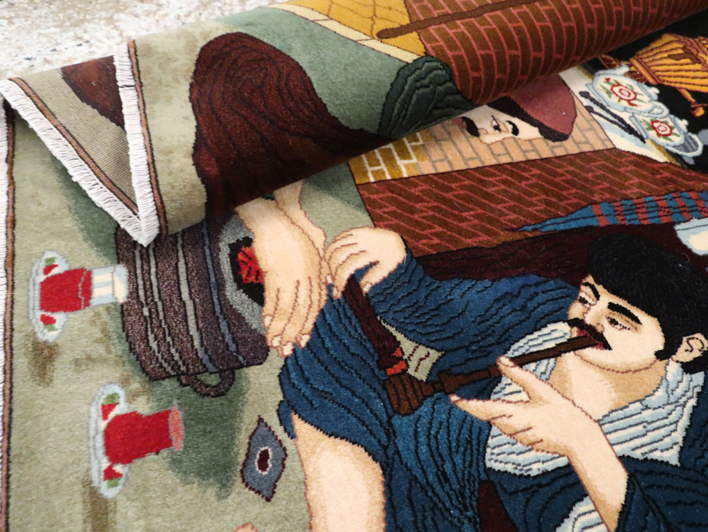 Vintage Pictorial Tabriz Rug, No.29594 - Gsblank