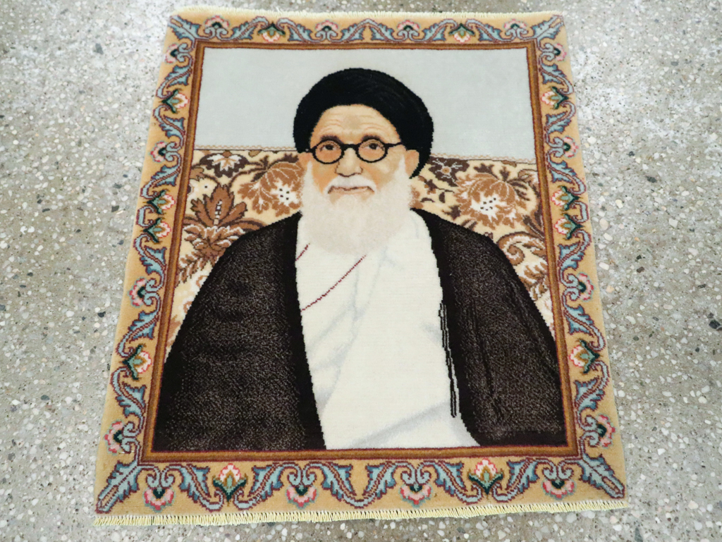 Vintage Persian Tabriz Pictorial Rug, No.29595 - Gsblank