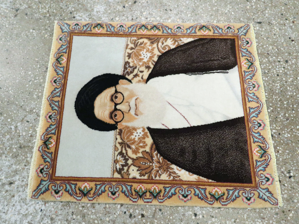 Vintage Persian Tabriz Pictorial Rug, No.29595 - Gsblank