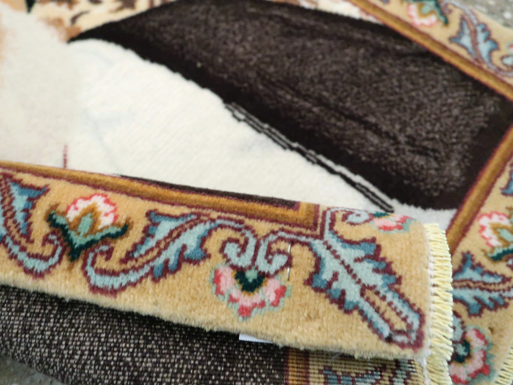 Vintage Persian Tabriz Pictorial Rug, No.29595 - Gsblank