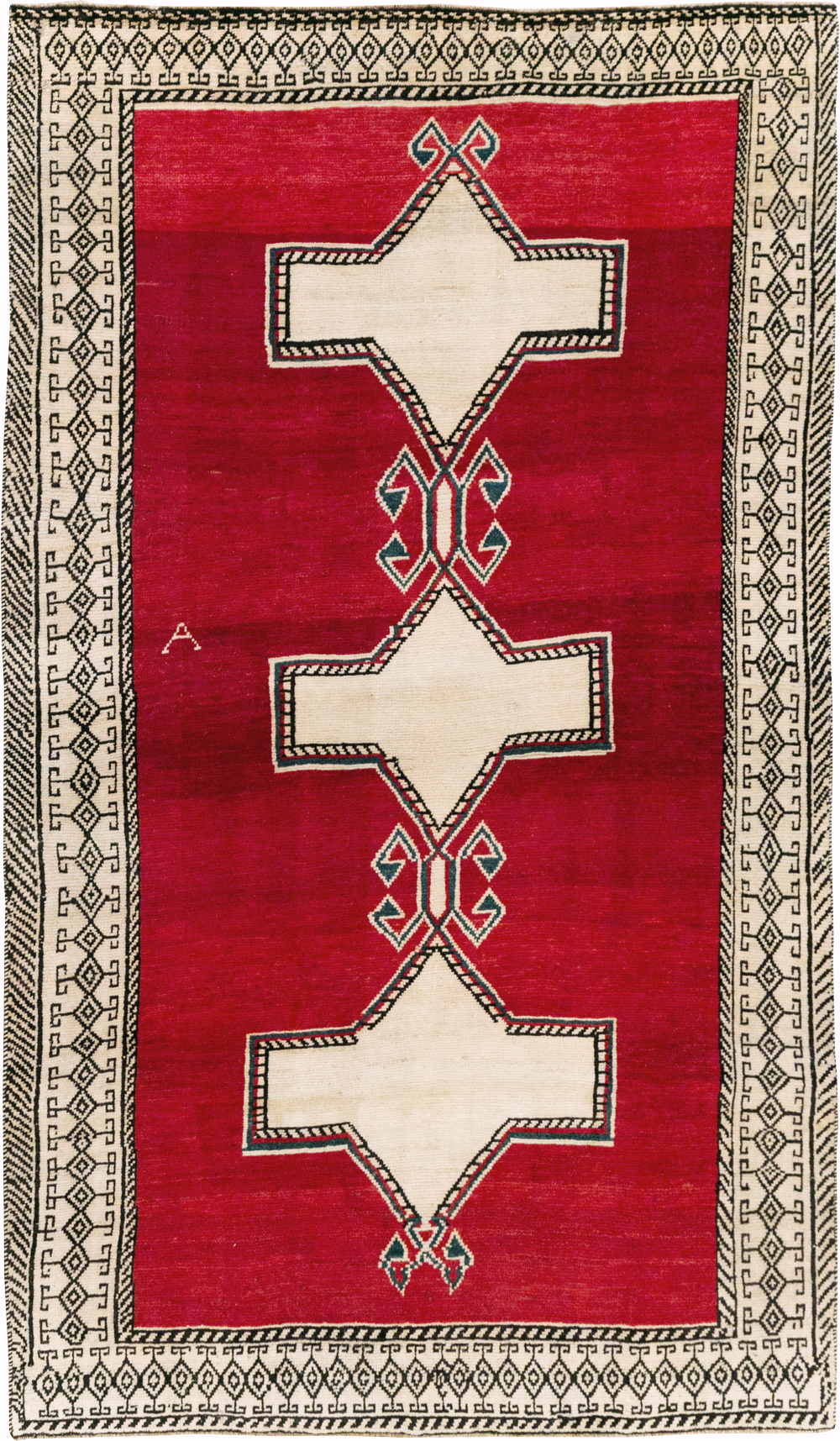 Vintage Persian Gabbeh Accent Rug, No.29603 - Gsblank