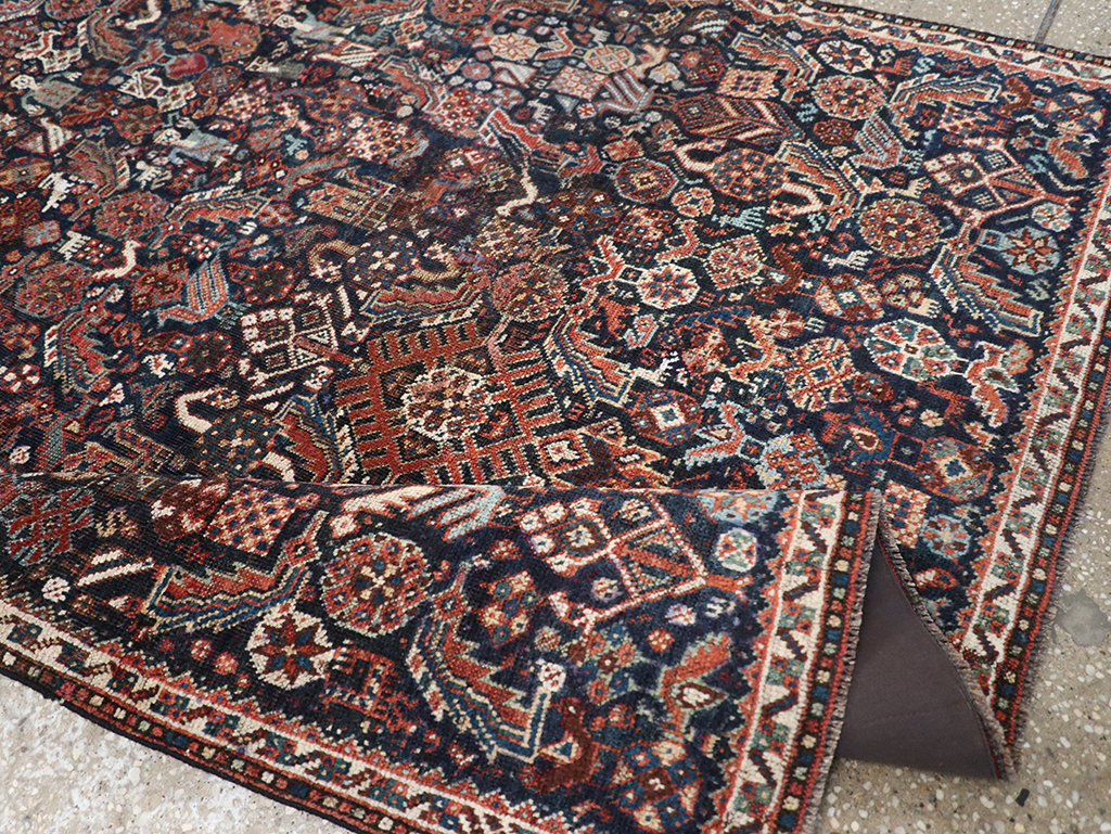 Antique Persian Shiraz Pictorial Accent Rug, No.29604 - Gsblank