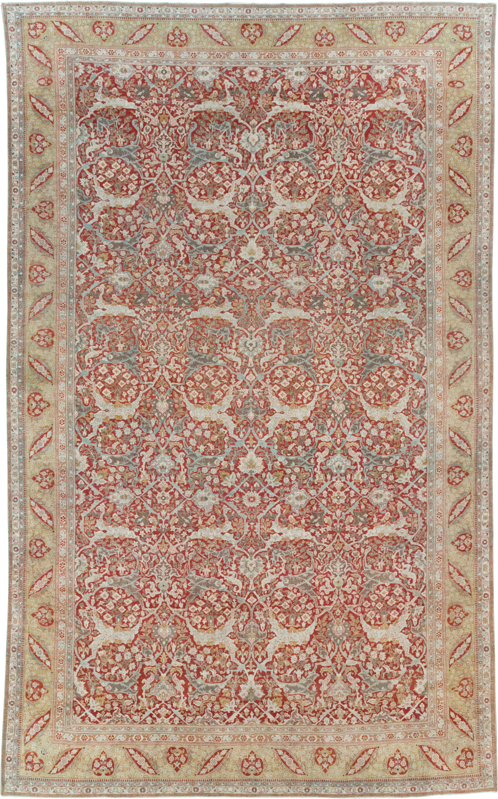 Antique Persian Kashan Oversize Carpet, No.29606 - Gsblank
