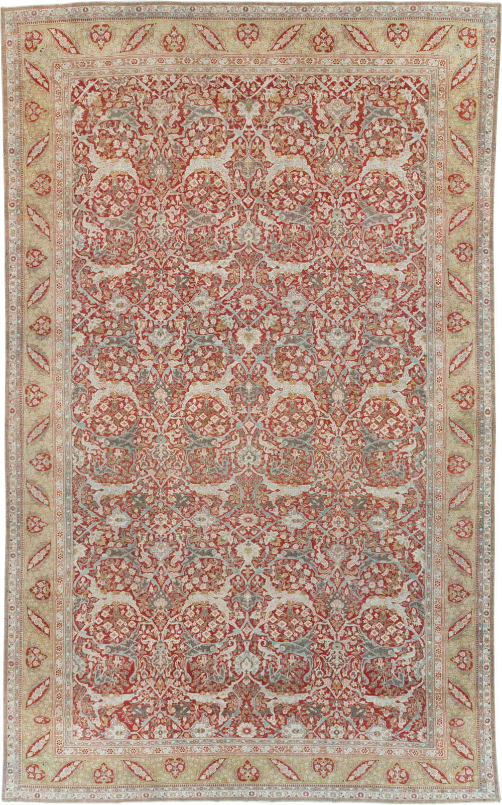 Antique Persian Kashan Oversize Carpet, No.29606 - Gsblank