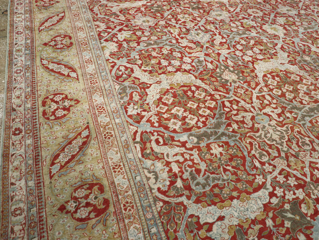 Antique Persian Kashan Oversize Carpet, No.29606 - Gsblank