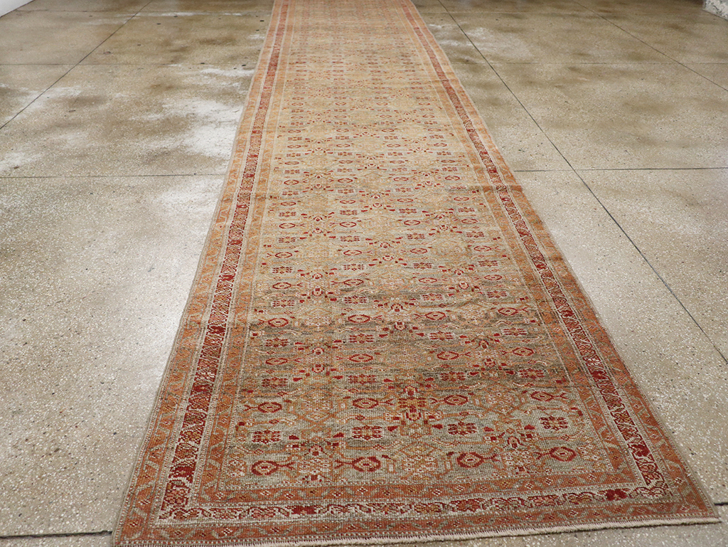 Antique Persian Kurd Bidjar Wide Gallery Runner, No.29607 - Gsblank