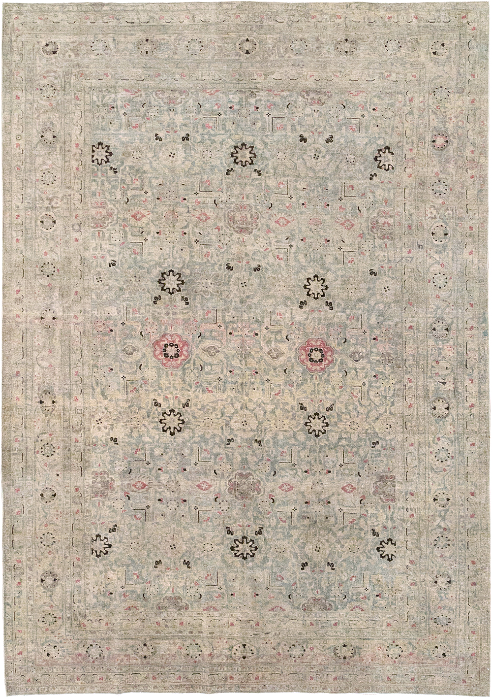 Antique Persian Tabriz Accent Carpet, No.29611 - Gsblank