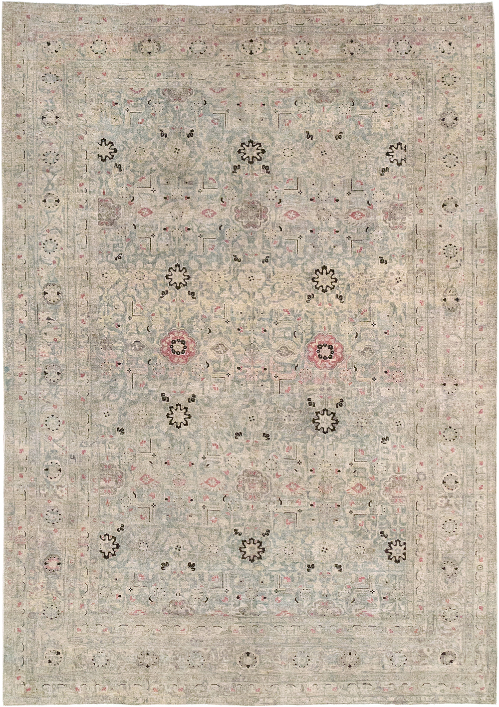 Antique Persian Tabriz Accent Carpet, No.29611 - Gsblank