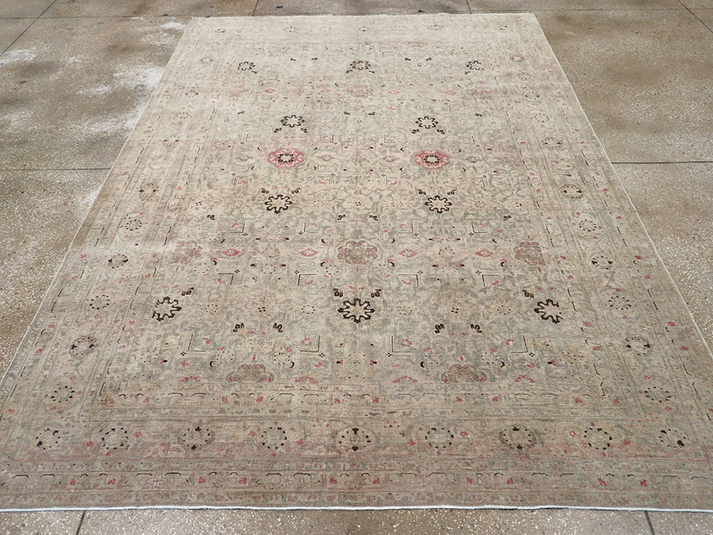 Antique Persian Tabriz Accent Carpet, No.29611 - Gsblank