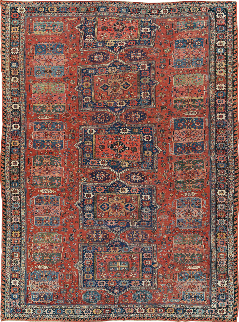 Antique Central Asian Soumak Room Size Carpet, No.29613 - Gsblank