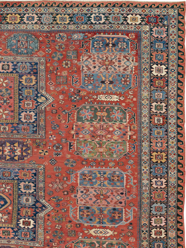 Antique Central Asian Soumak Room Size Carpet, No.29613 - Gsblank