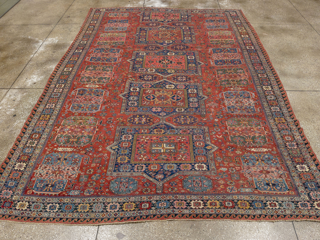 Antique Central Asian Soumak Room Size Carpet, No.29613 - Gsblank