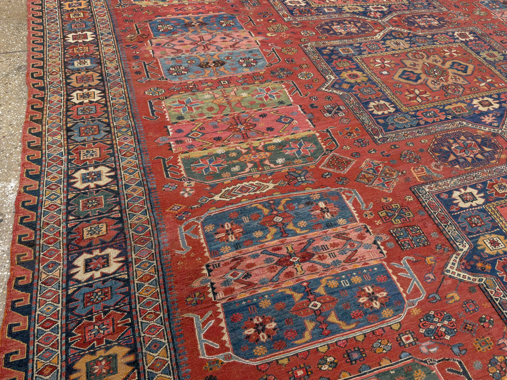 Antique Central Asian Soumak Room Size Carpet, No.29613 - Gsblank