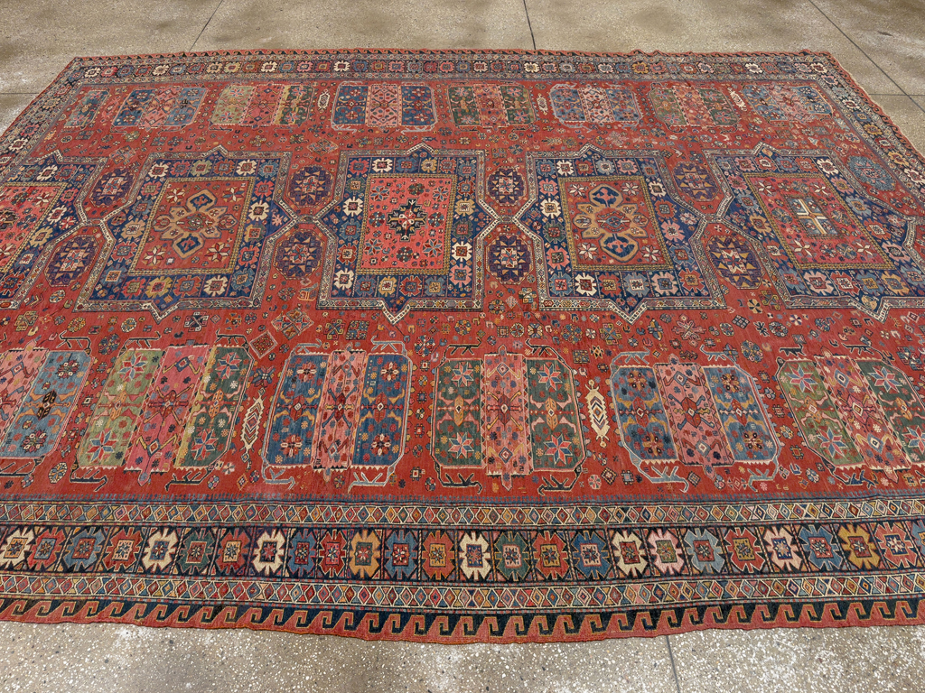 Antique Central Asian Soumak Room Size Carpet, No.29613 - Gsblank