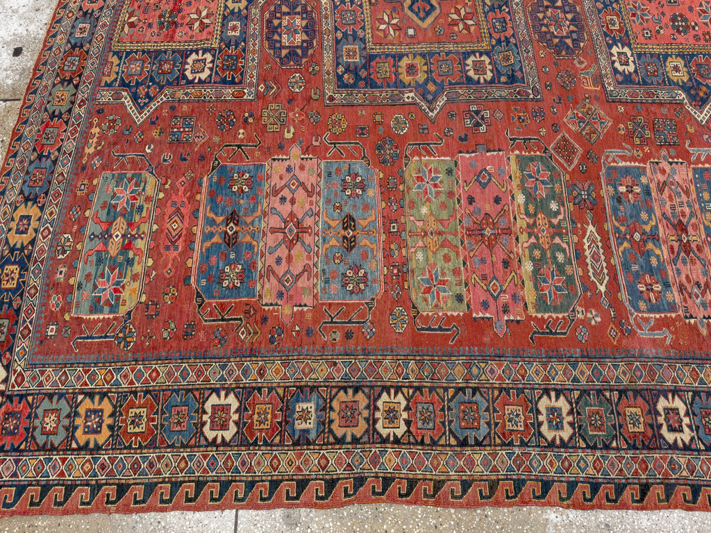 Antique Central Asian Soumak Room Size Carpet, No.29613 - Gsblank