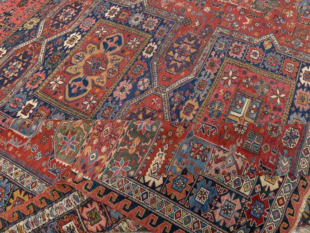 Antique Central Asian Soumak Room Size Carpet, No.29613 - Gsblank