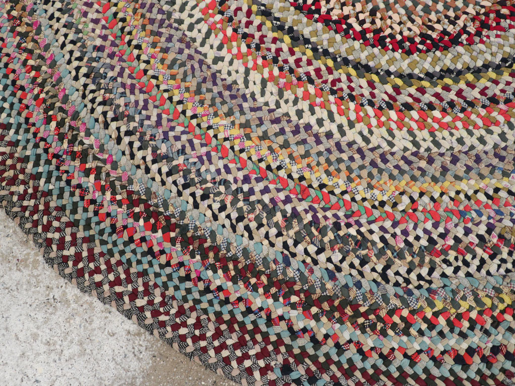 Vintage American Braid Rug, No.29619 - Gsblank