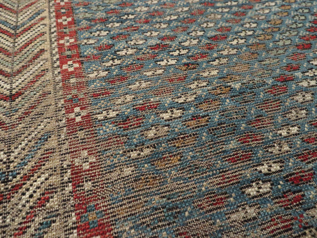 Distressed Antique Caucasian Shirvan Throw Rug, No.29626 - Gsblank