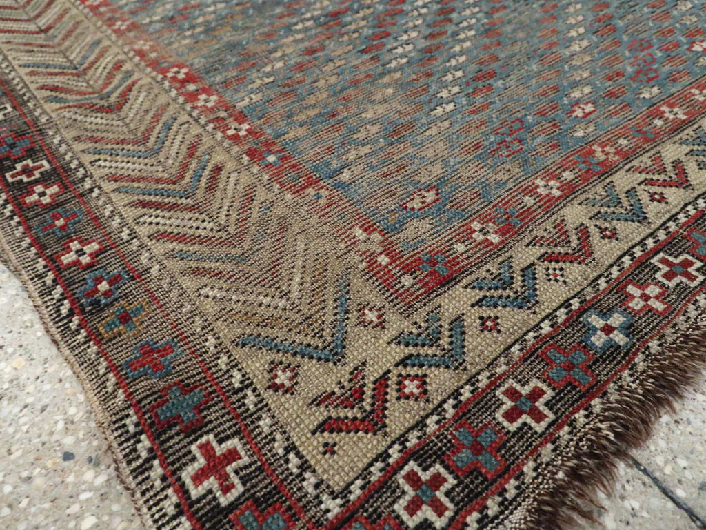 Distressed Antique Caucasian Shirvan Throw Rug, No.29626 - Gsblank