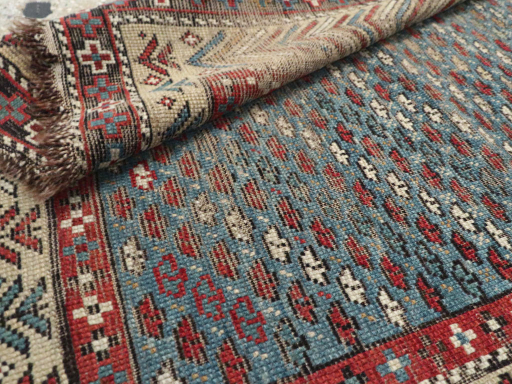 Distressed Antique Caucasian Shirvan Throw Rug, No.29626 - Gsblank