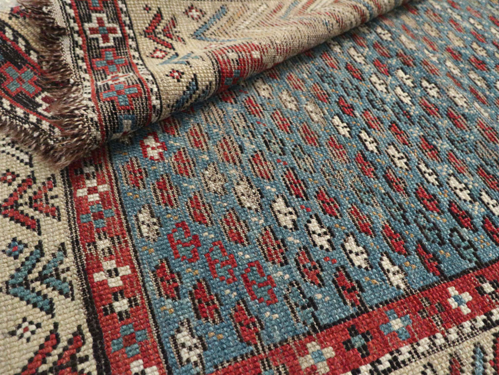 Distressed Antique Caucasian Shirvan Throw Rug, No.29626 - Gsblank