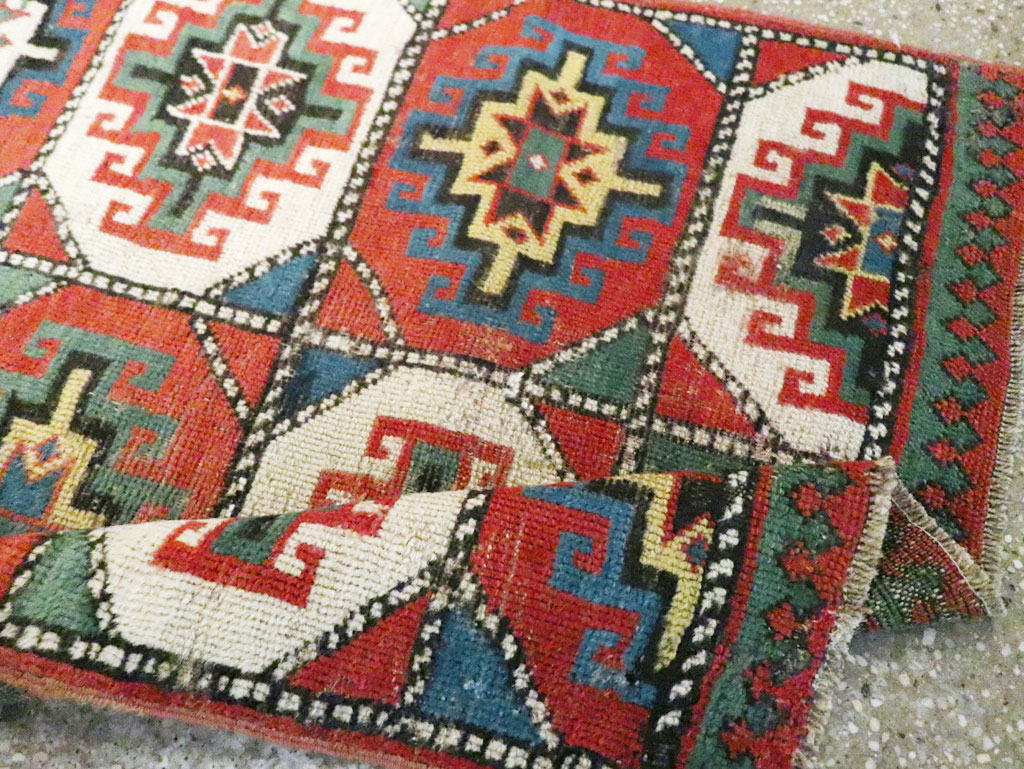 Antique Caucasian Kazak Throw Rug, No.29632 - Gsblank