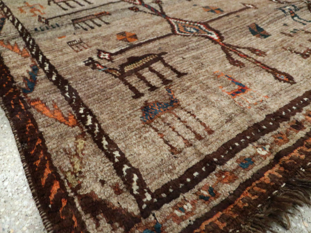 Vintage Persian Gabbeh Pictorial Rug, No.29640 - Gsblank